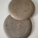 Set of two pyrite stoneware plates - natural mineral tones