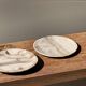 Petrified wood vide poche, circular dish or plate in light beige D25.