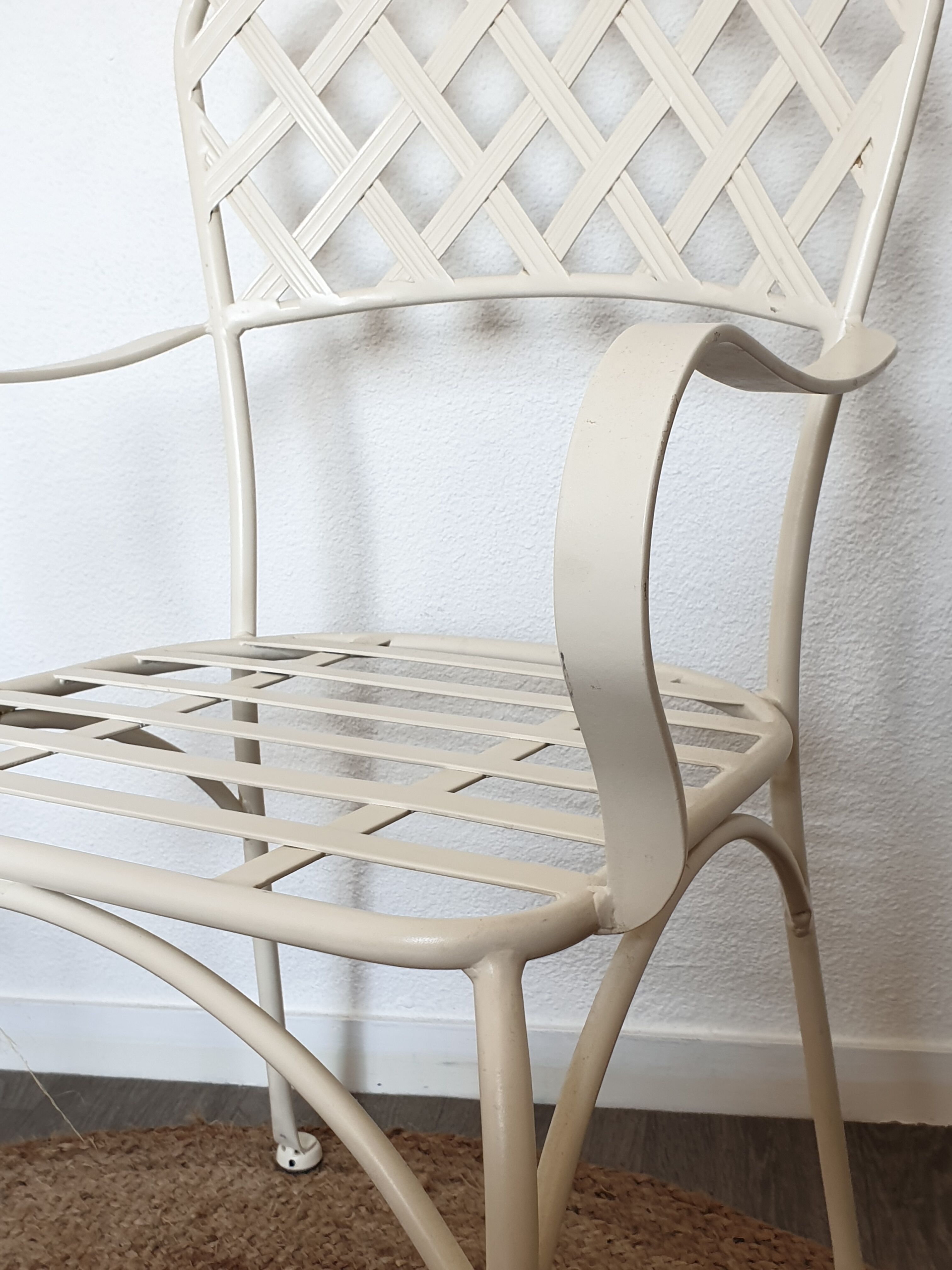 Chair armchair metal wrought iron white