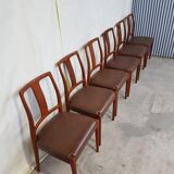 Ensemble de 6 chaises à manger danoise vintage