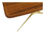 Oswald Haerdtl x Hagenauer Vienna coffee table in brass and walnut, Austria, 1950s