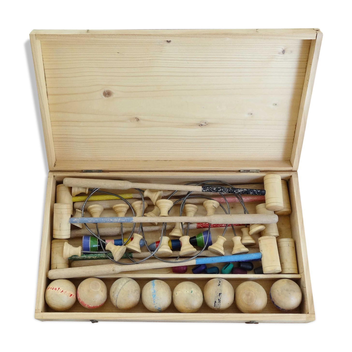Wooden living room croquet 8 people vintage