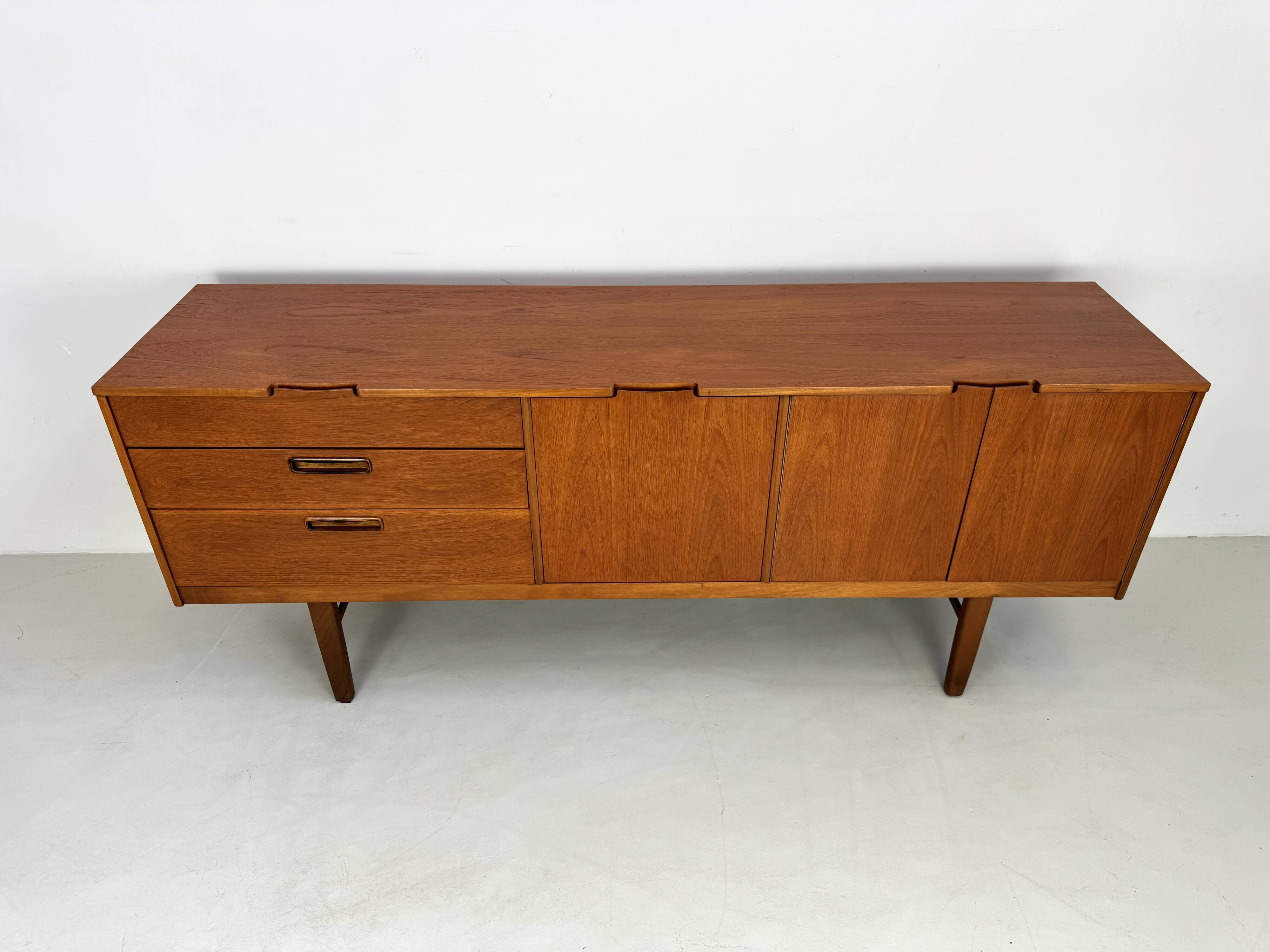 Unique vintage teak sideboard from the 1960s, produced by Nathan in the UK.