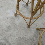 4 vintage rattan stools