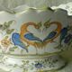 Moustiers earthenware planter with ram's head