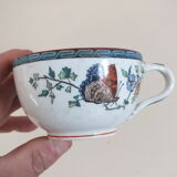3 cups of English porcelain decorated with butterflies
