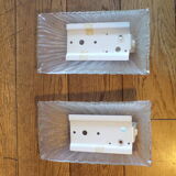 Pair of pressed glass wall lamps