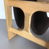 Danish oak wood magazine rack design made by Salin Møbler, 1970s