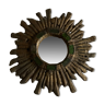 Sun mirror by Irena Jaworska in gilded lead and green glass 1960