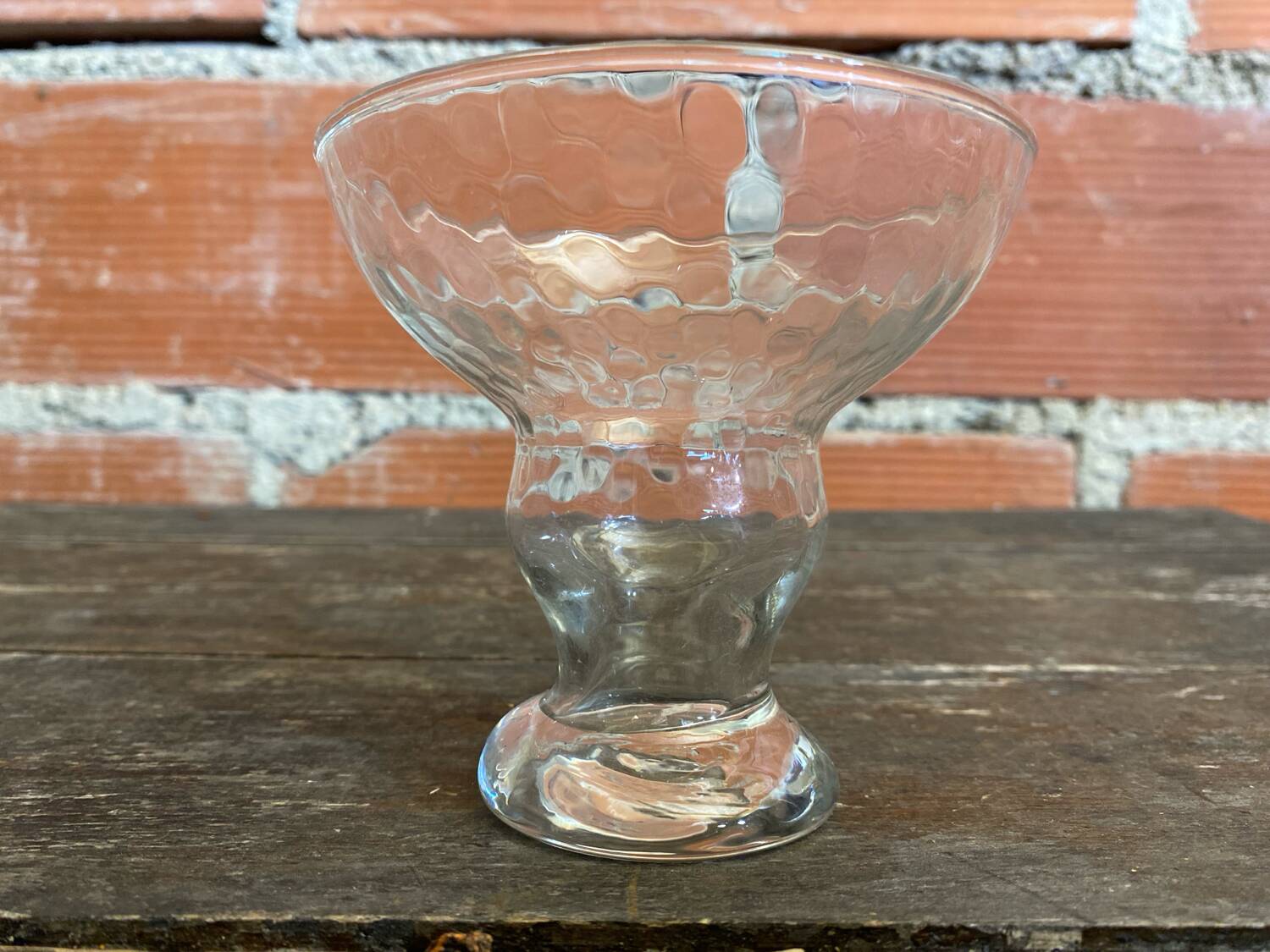 Set of 6 Vintage Glass Ice Cream Bowls Design France #D697