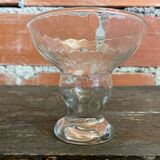Set of 6 Vintage Glass Ice Cream Bowls Design France #D697