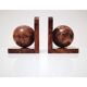 Art Deco bookends in polished solid burl wood