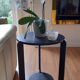Gueridon art déco laqué noir acier
