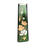 Large enamelled glass vase