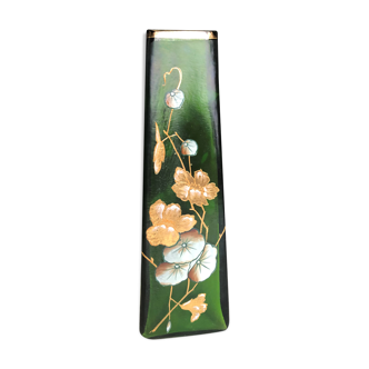 Large enamelled glass vase