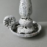 Cellar rat candle holder in white enamel stoneware, 60s-70s