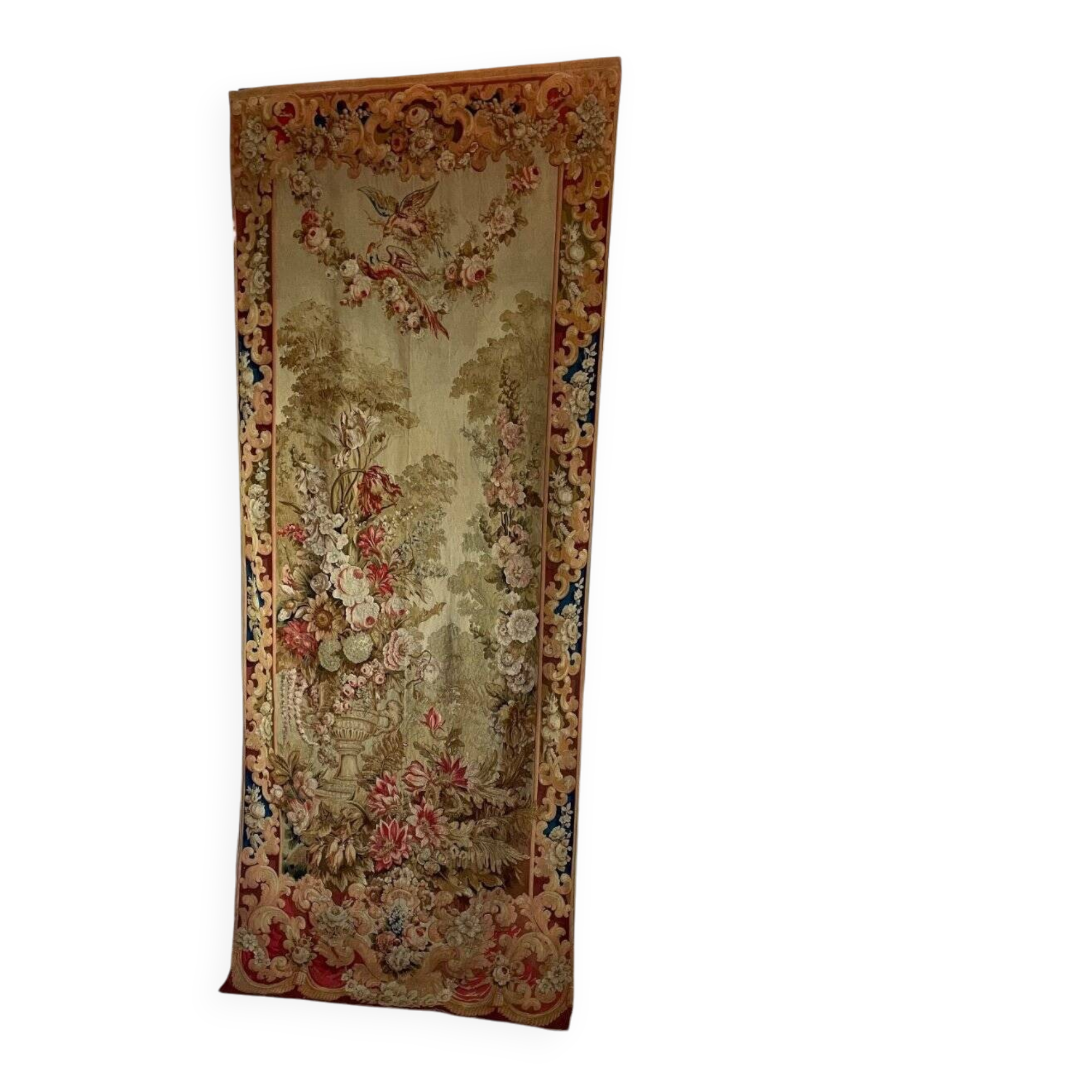 Tapestry, flower urn, Aubusson late 18th century