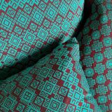 Burgundy and turquoise Kachin cushion cover (RIDA)