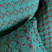 Burgundy and turquoise Kachin cushion cover (RIDA)