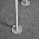 Set of 2 grey workshop stools in wood and metal, 1970s, industrial style.