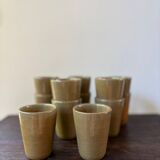 12 gobelets en grès émaillé Digoin vintage