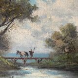 Paintings Pendant HSP "Barbizon Landscapes" signed Marty XIX°