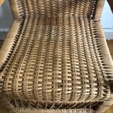 Vintage rattan children's armchair