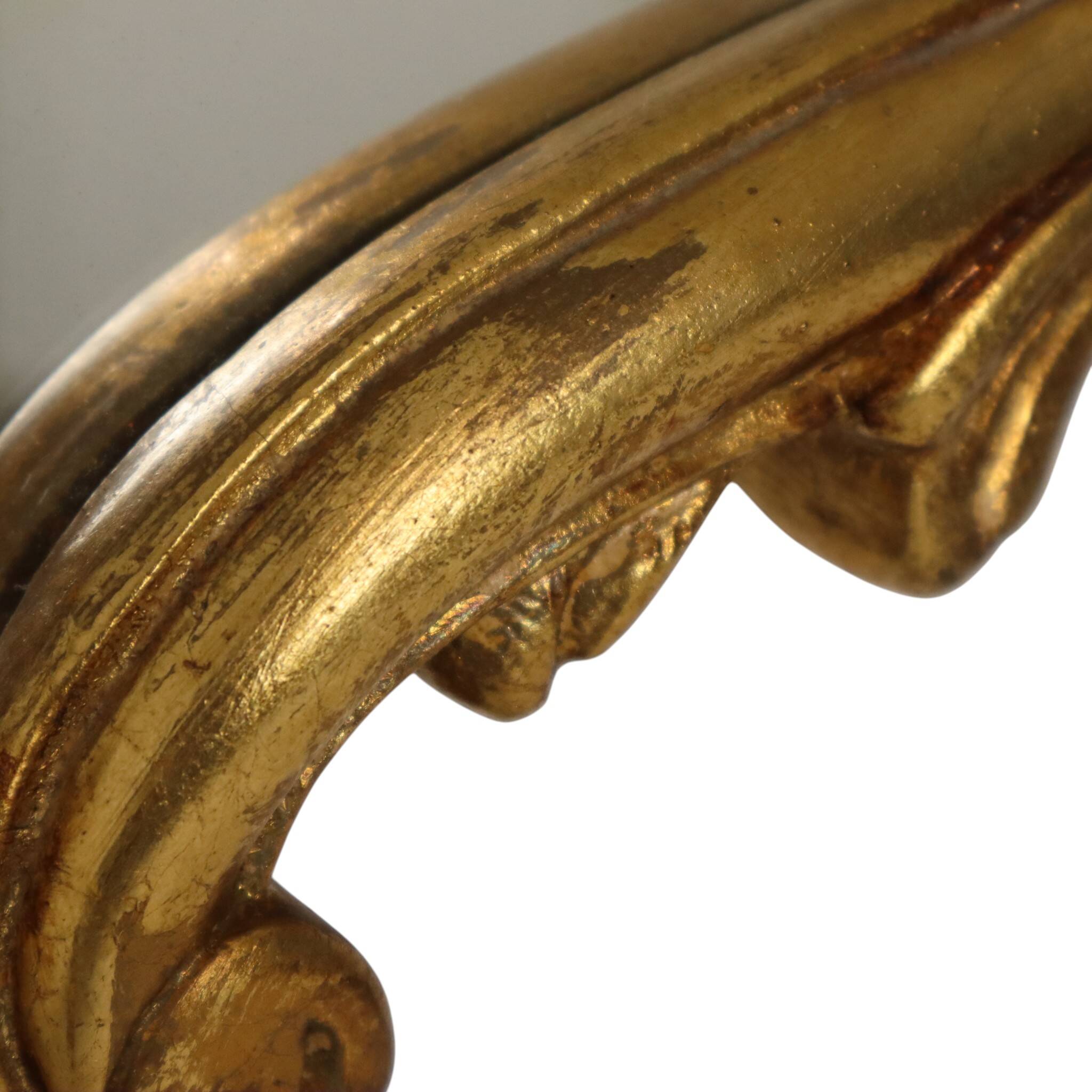 Classic Gold Crested Mirror, French Baroque Style, 74 cm