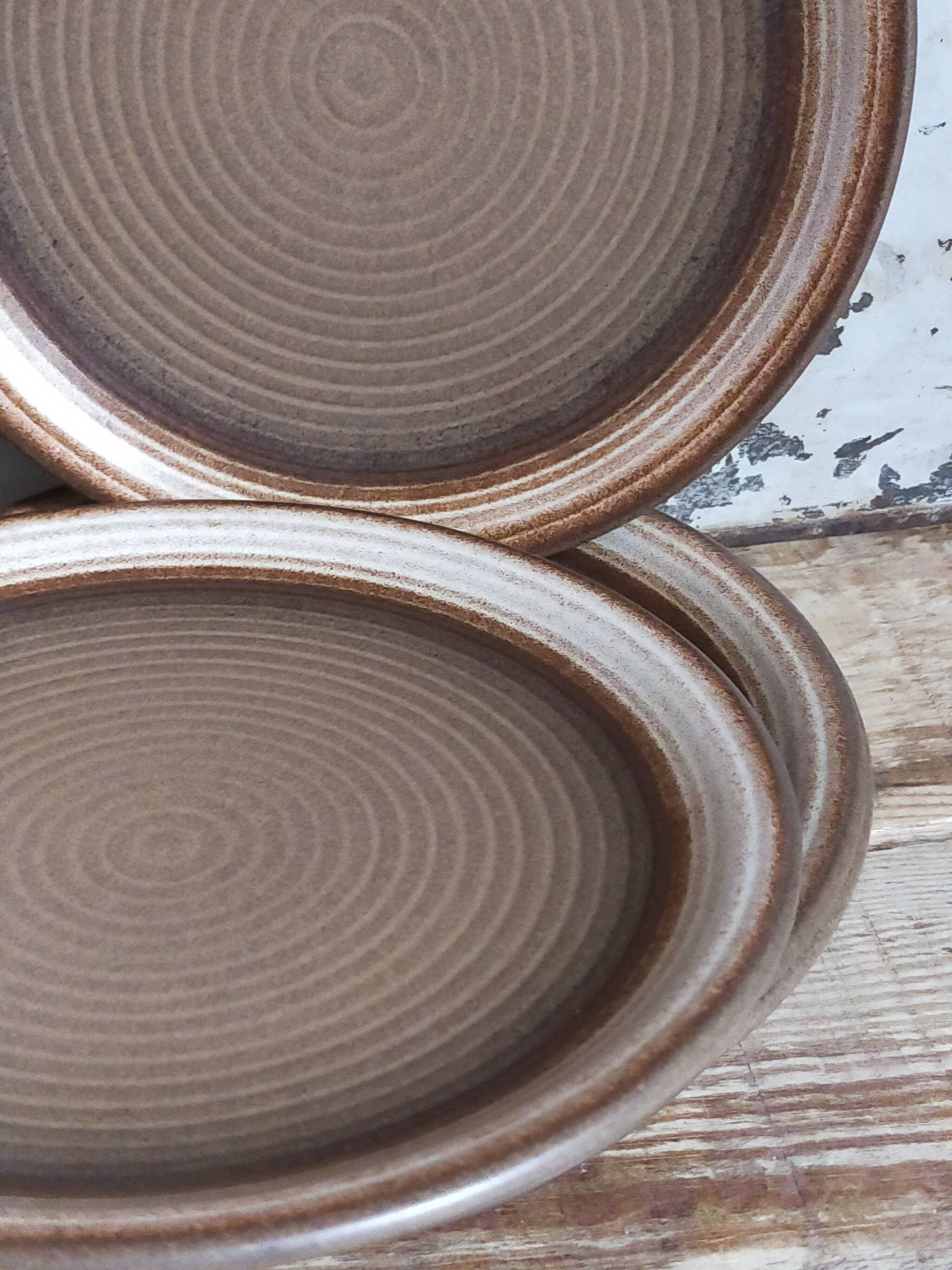 Six original vintage gerzit west germany stoneware plates