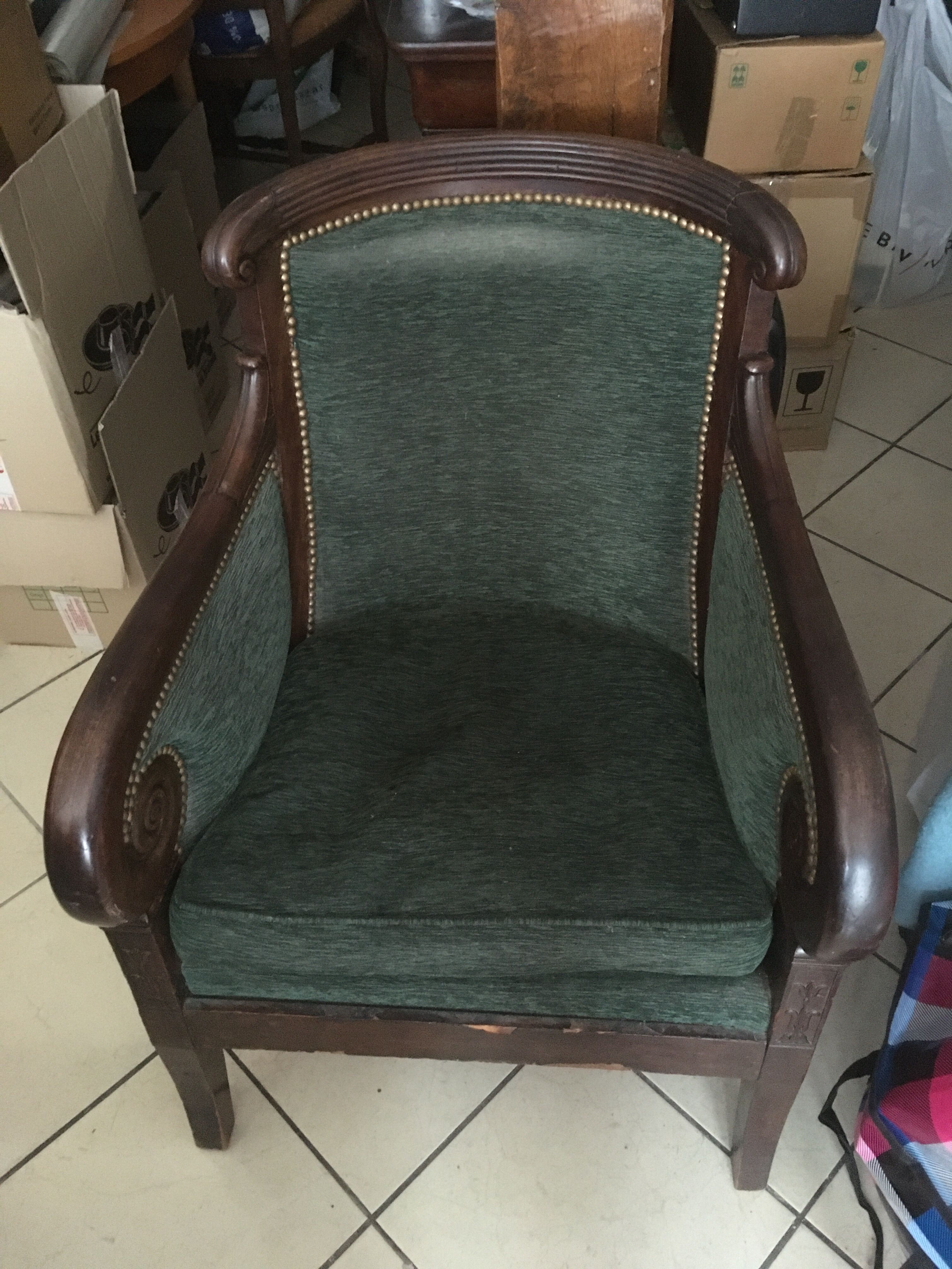 Old bergère armchair