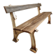 Old garden bench park bench oak with cast iron 160 cm