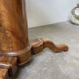 Empire walnut and marble pedestal table, late 19th century