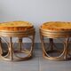 Two vintage rattan ottomans