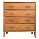 Vintage chest of drawers with compass feet, oak, original patina, 1950s