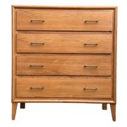 Vintage chest of drawers with compass feet, oak, original patina, 1950s