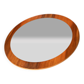 Vintage Round teak wall mirror 1970s wall mirror