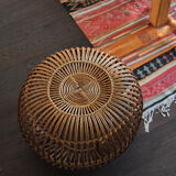Ottoman pouf in Albini rattan