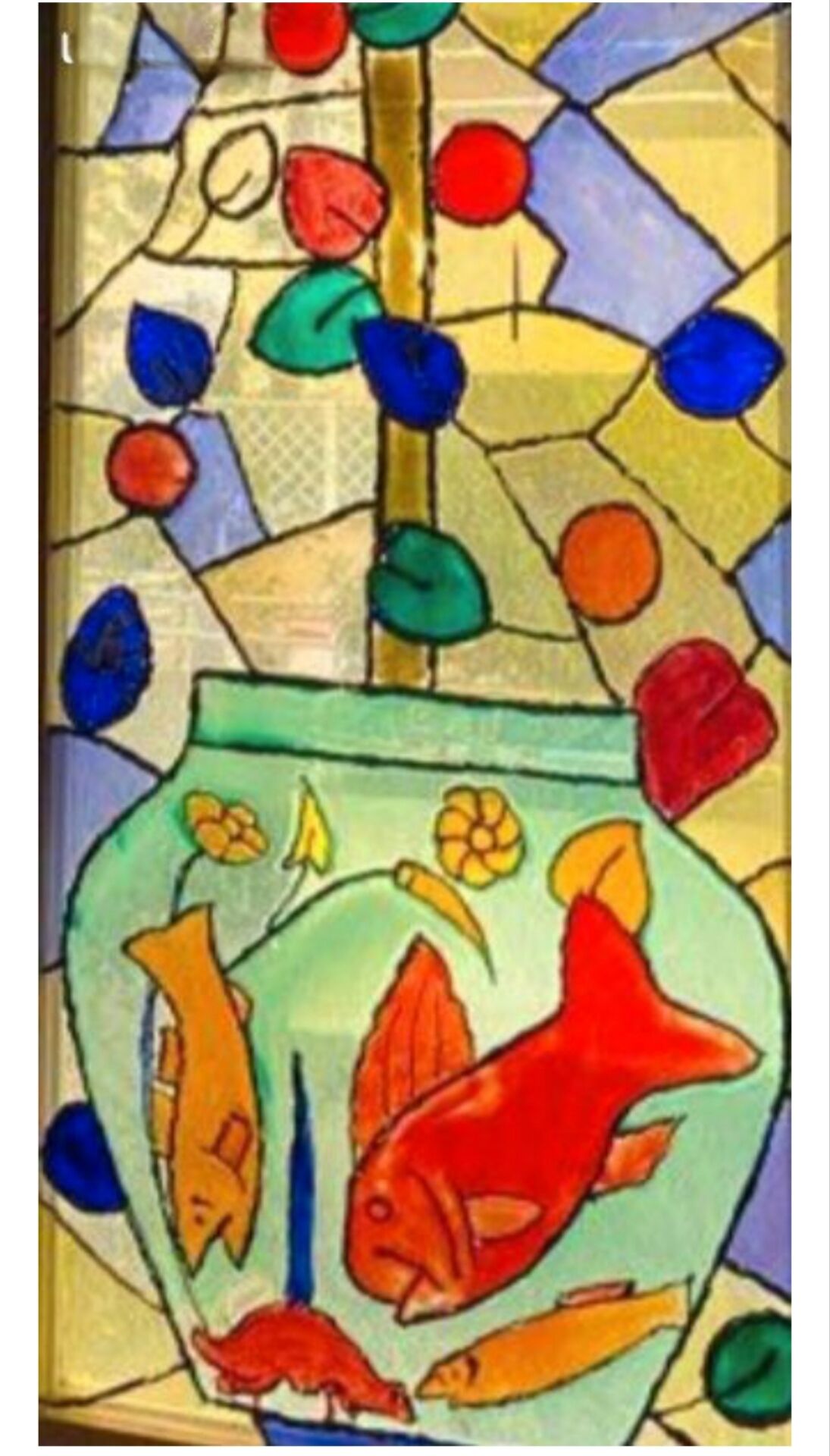 Artisanal Stained Glass – Design Koi Carp Jar and Stylised Tree
