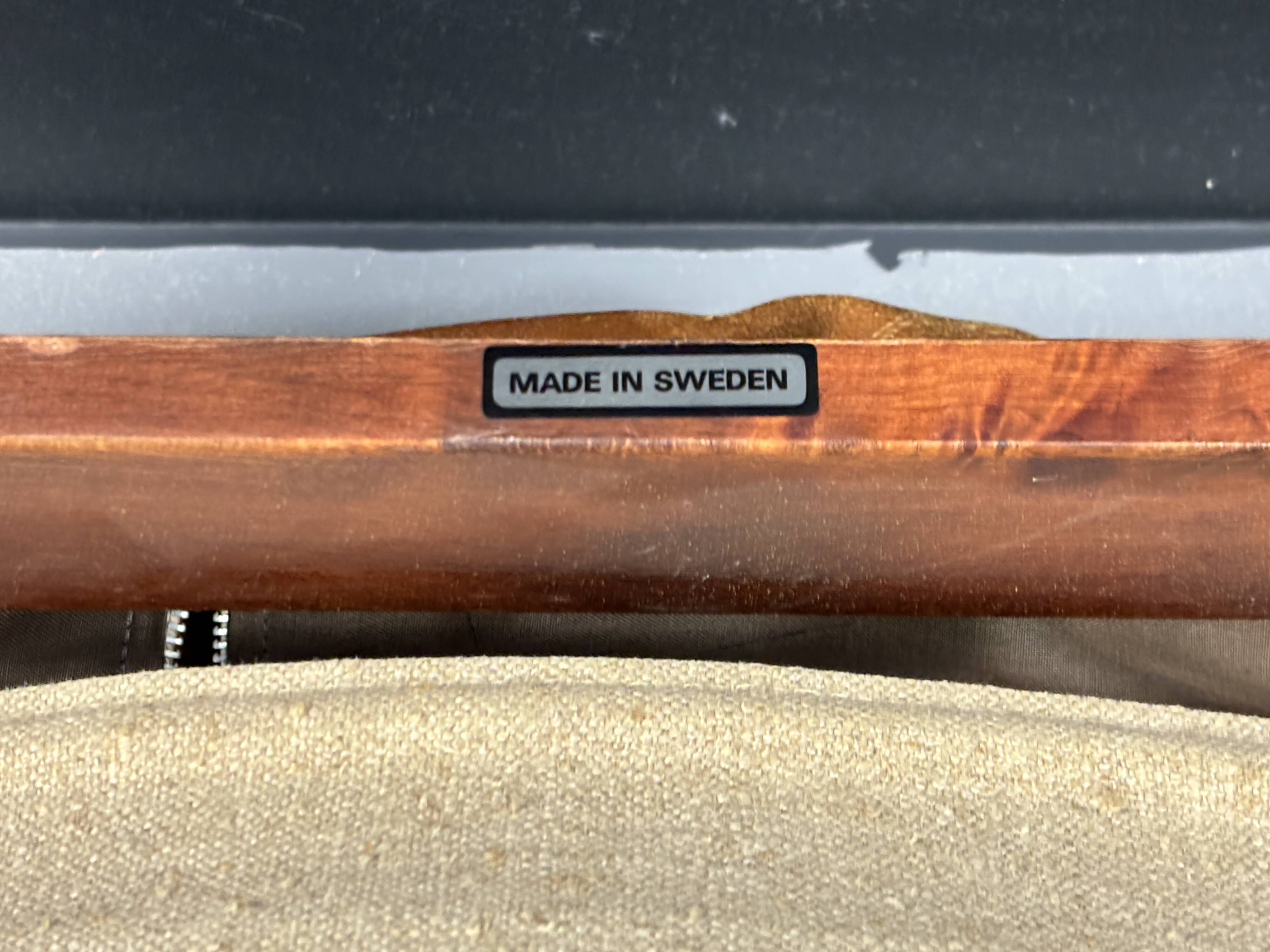 Fauteuil de salon suédois en cuir et bois courbé par Jan Bengstsson, années 1970