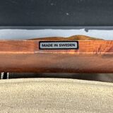 Fauteuil de salon suédois en cuir et bois courbé par Jan Bengstsson, années 1970