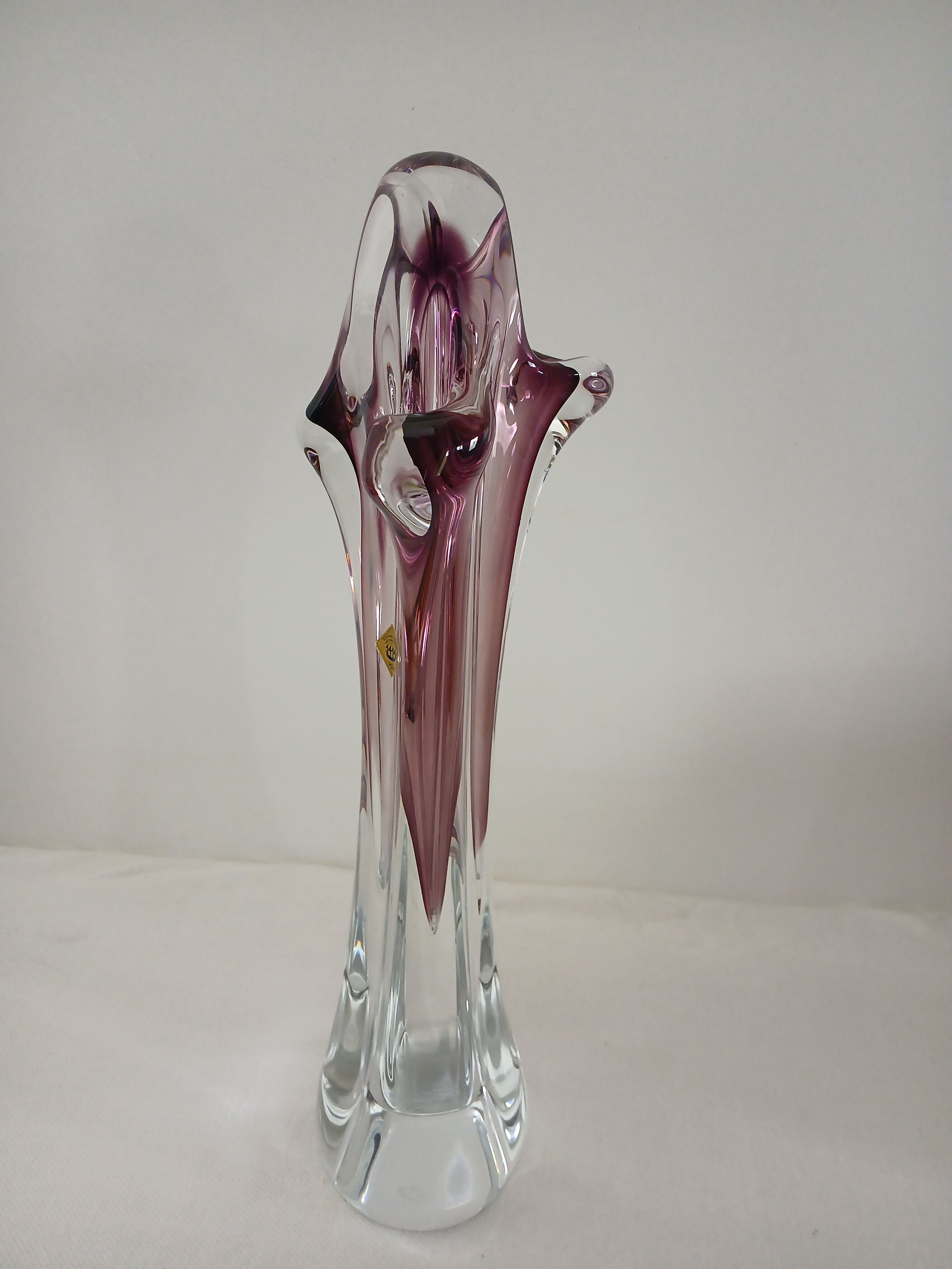 Art vase by designer Joseph Hospodka in authentic Bohemian crystal.