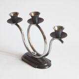 Art Deco Tubular Steel And Bakelite Candelabra, Netherlands 1930s