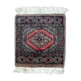 Vintage carpet Uzbek Bukhara handmade 31cm x 33cm 1960s, 1C769