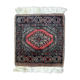Vintage carpet Uzbek Bukhara handmade 31cm x 33cm 1960s, 1C769