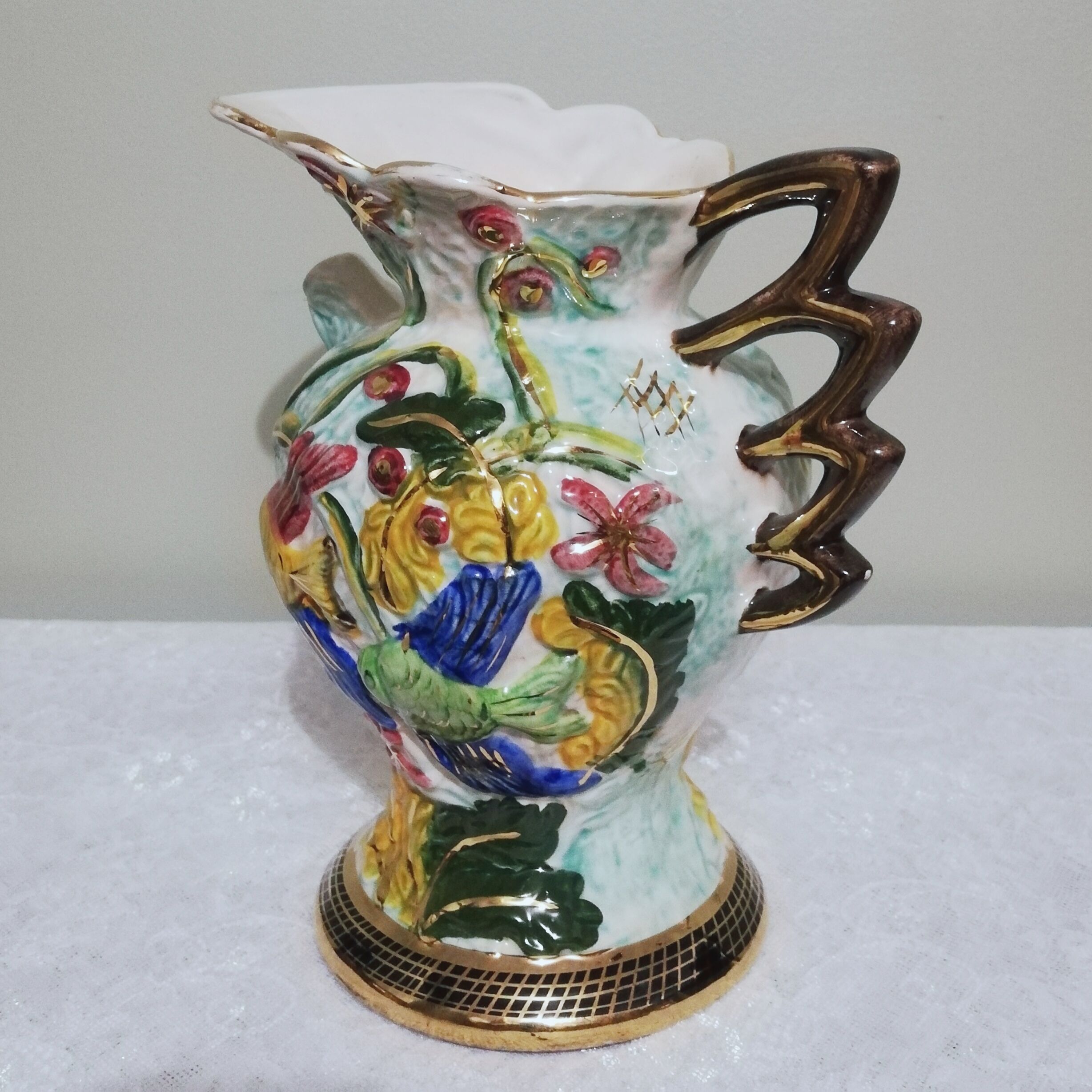 Ceramic pitcher vase signed Hubert Bequet