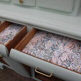 Renovated vintage Mado sideboard – Celadon green & natural cane