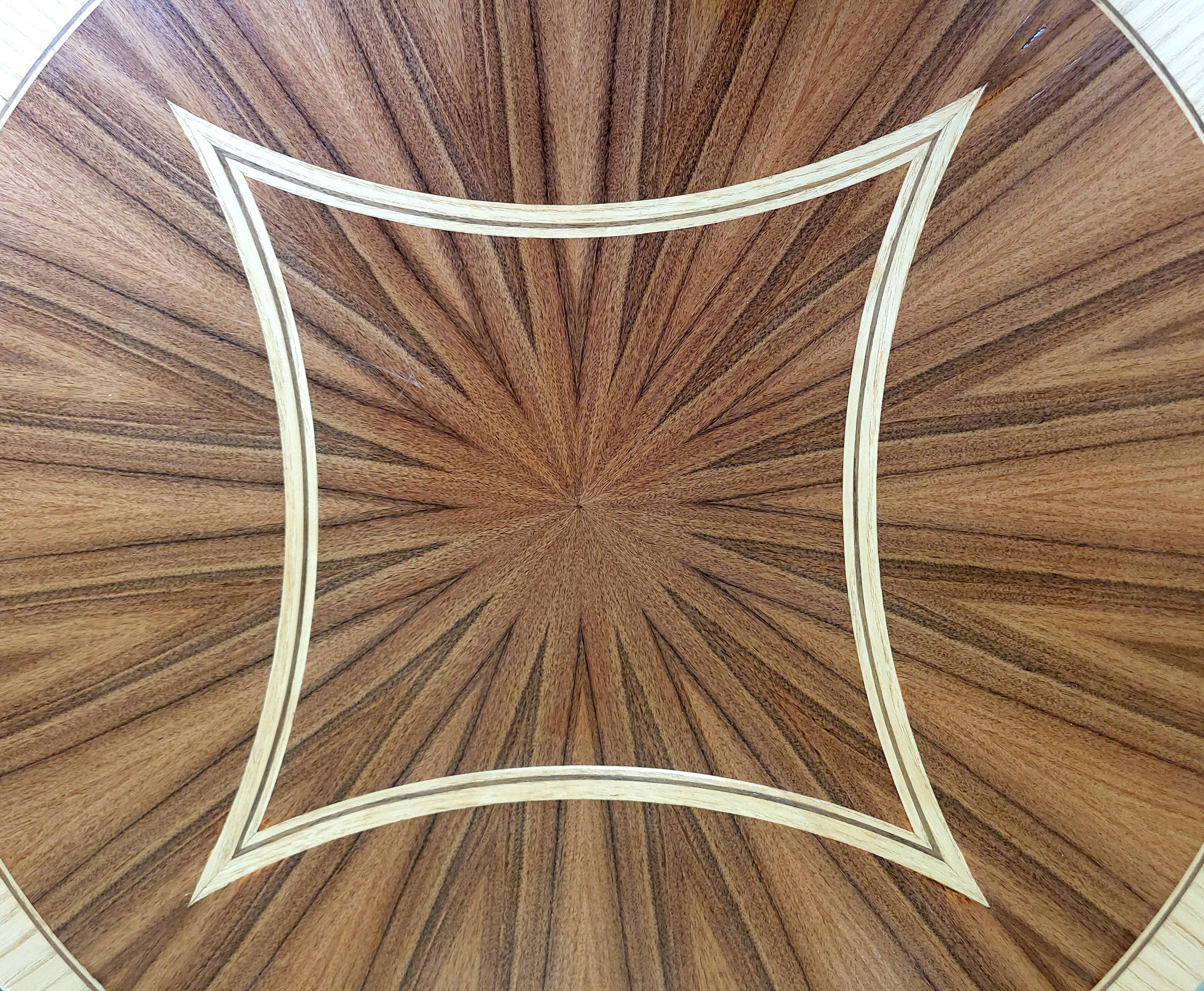 Pedestal table - small round table in wooden marquetry