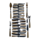 29-piece horn cutlery set, knives and serving utensils.