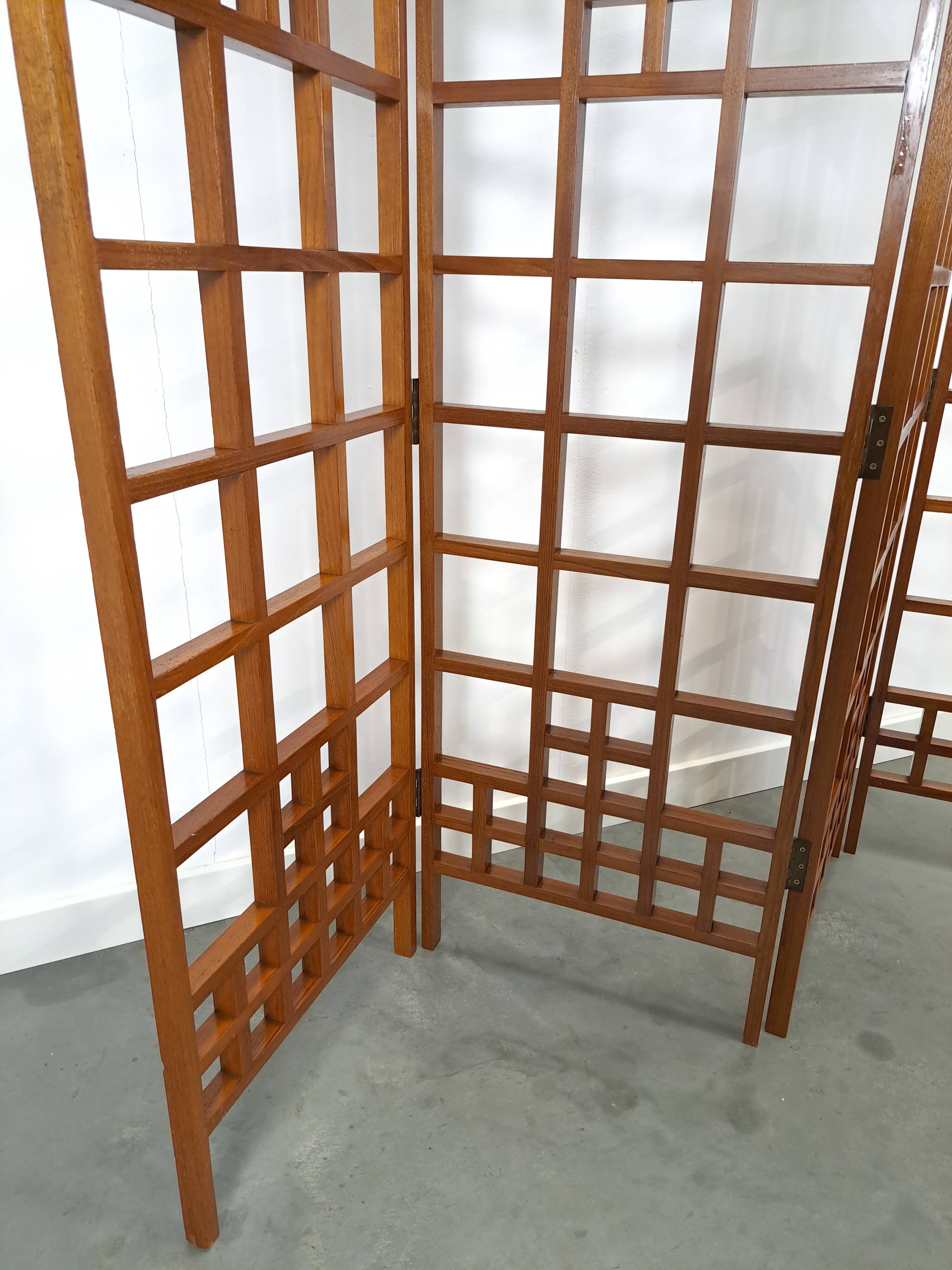 Séparateur de pièce en teck houten kamerscherm