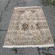 Handmade Persian rug beige cashmere wool from India 127x190cm